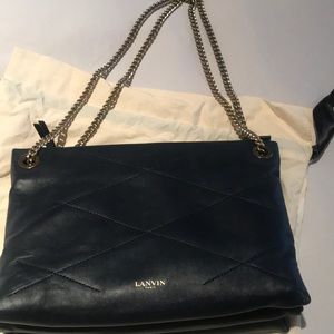 Lanvin purse in navy blue